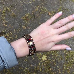 🌻Stretch bracelet in red, amber and blush stones